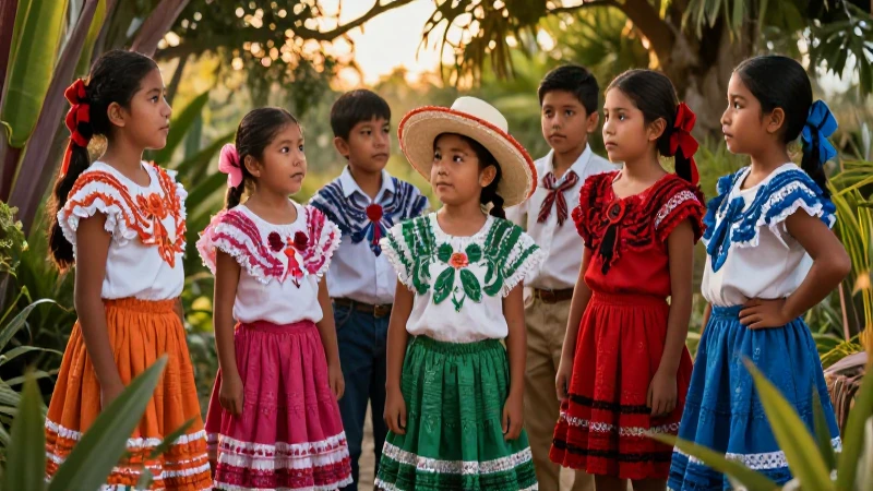 Niños mexicanos descubriendo en un entorno natural vibrante