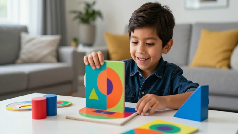 Niño mexicano feliz con juegos educativos