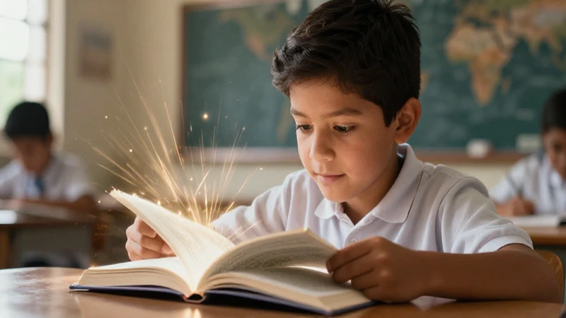 Niño mexicano aprende con luz mágica
