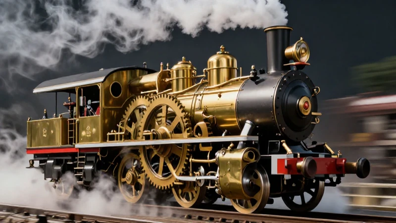 Inventos y su impacto en la primera revolución industrial 5 Ilustración realista de locomotora de vapor histórica