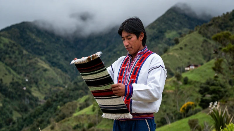 Joven Tarahumara con traje en la sierra