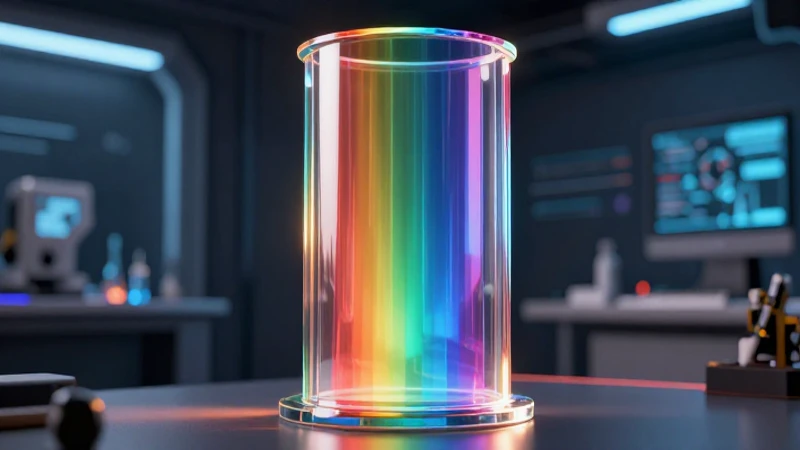Potencia tus diseños con el efecto prismático del prisma cilindro 5 Cilindro de vidrio refractando arcoíris en diseño educativo