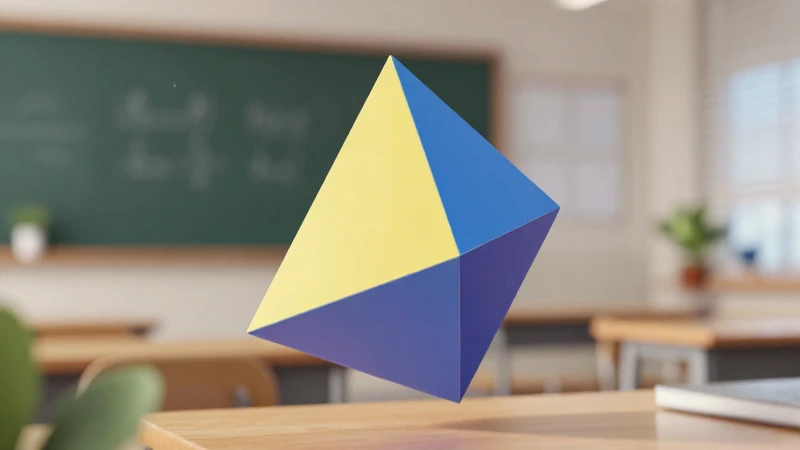 Render profesional de prisma geométrico académico