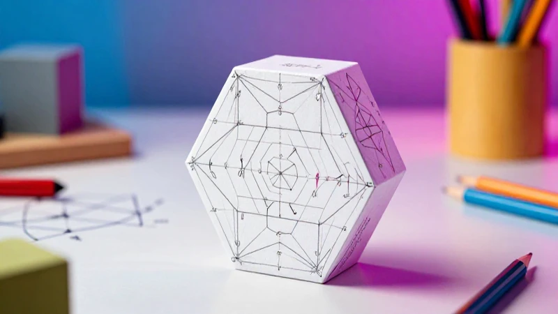 Dibuja el desarrollo plano del prisma hexagonal