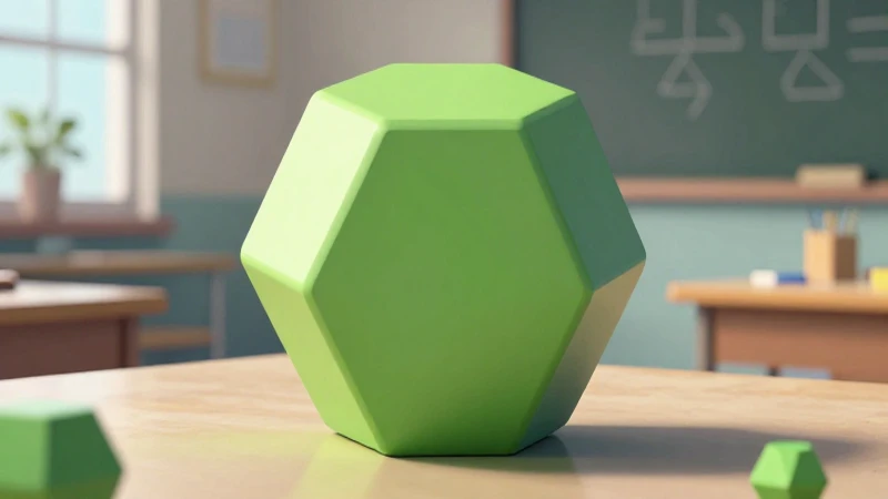 Ilustración profesional del prisma hexagonal educativo