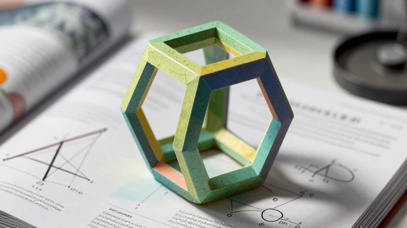 Render 3D detallado de prisma hexagonal