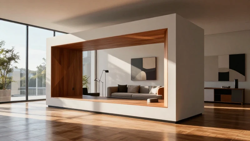 La geometría rectangular define interiores modernos y elegantes