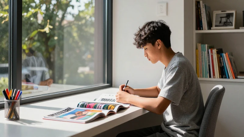 Privados: Definición, Concepto y Ventajas Explicadas 6 Estudiante concentrado en estudio minimalista con luz natural