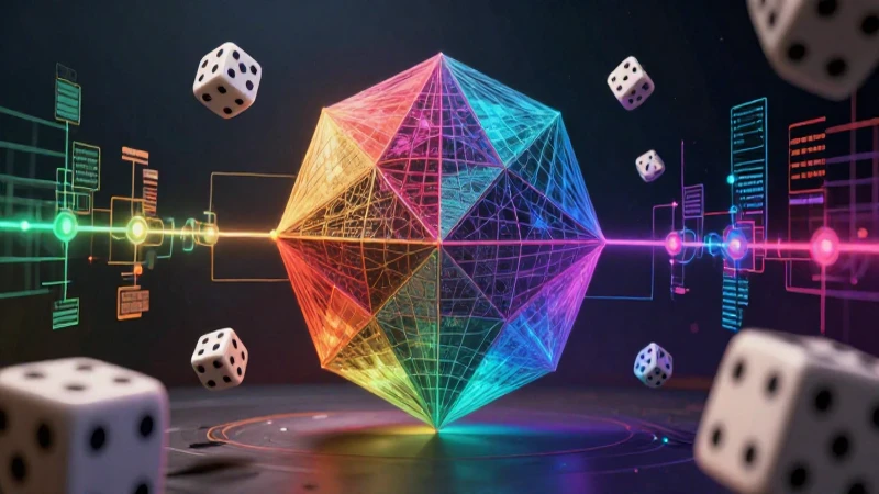 Ilustración vibrante de conceptos de probabilidad abstractos