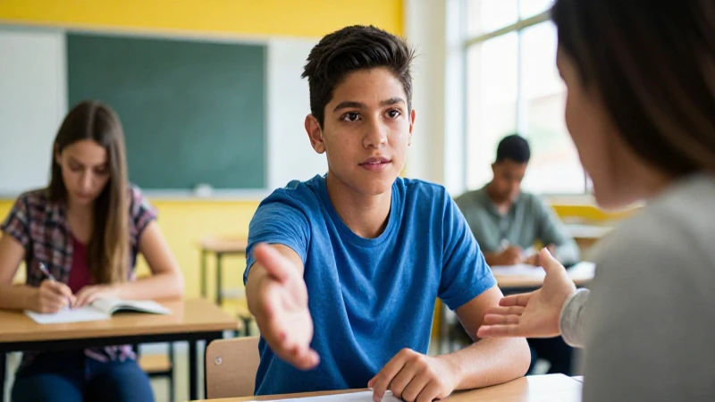 Problemas de la nueva escuela mexicana: soluciones prácticas 4 Estudiante mexicano recibe guía profesional en aula moderno