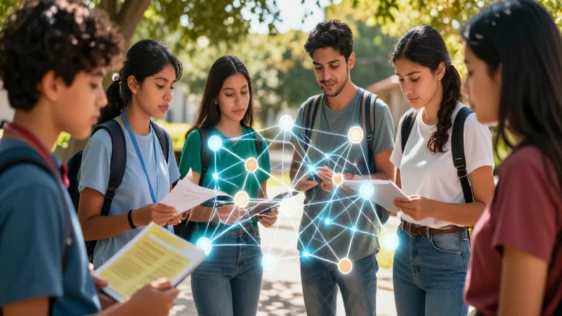 Problemas sociales: concepto, causas, ejemplos y actualidad 6 Estudiantes mexicanos colaborando en una red de soluciones