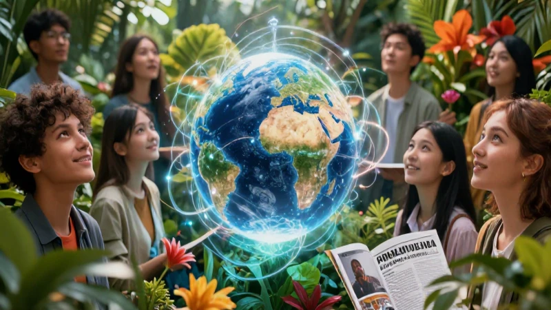 Juventud global explorando la conexión digital