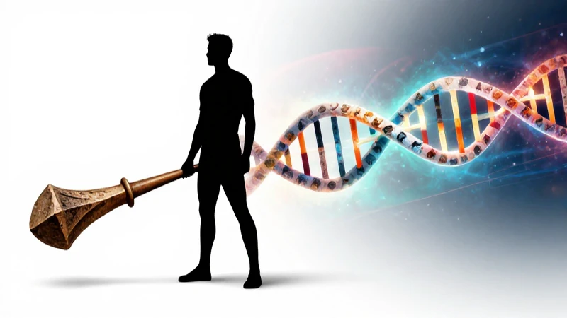 Silueta humana evolucionando con tecnología y vida