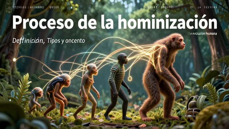 Ilustración dinámica y detallada sobre la evolución humana