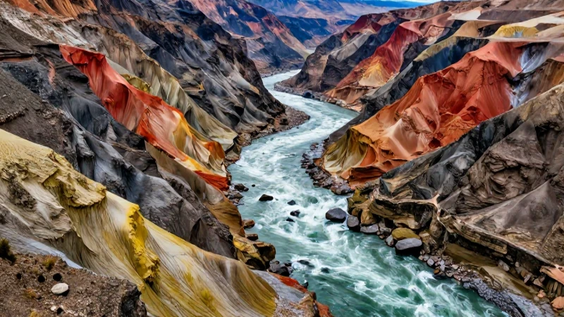 Potente erosión crea paisajes geológicos dinámicos