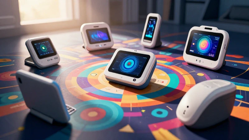Tecnología educativa futurista con diseño vibrante