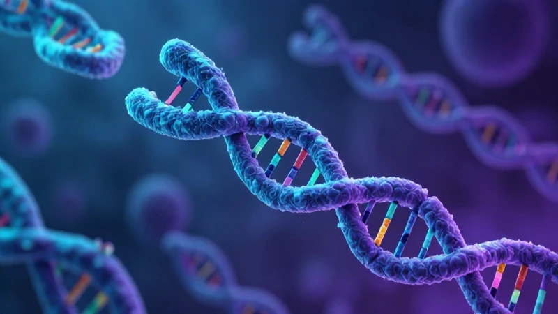 Chromosomas detallados bañados en luces vibrantes