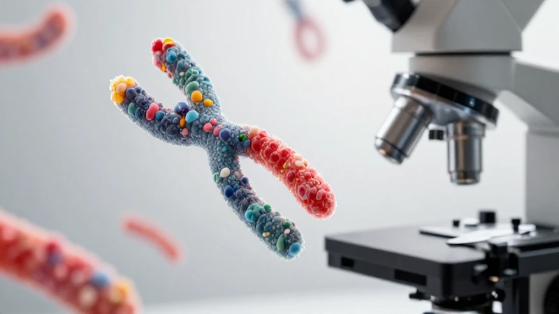 Detalle vibrante de cromosomas en profase