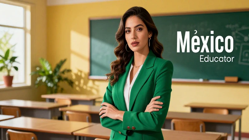 Educadora mexicana profesional con estética de revista