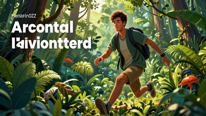 Joven ecologista en ecosistema vibrante