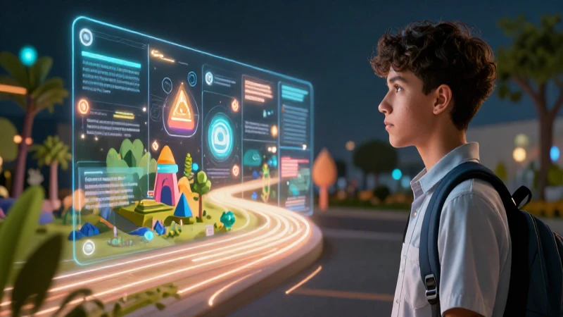 Joven mira brillante futuro profesional
