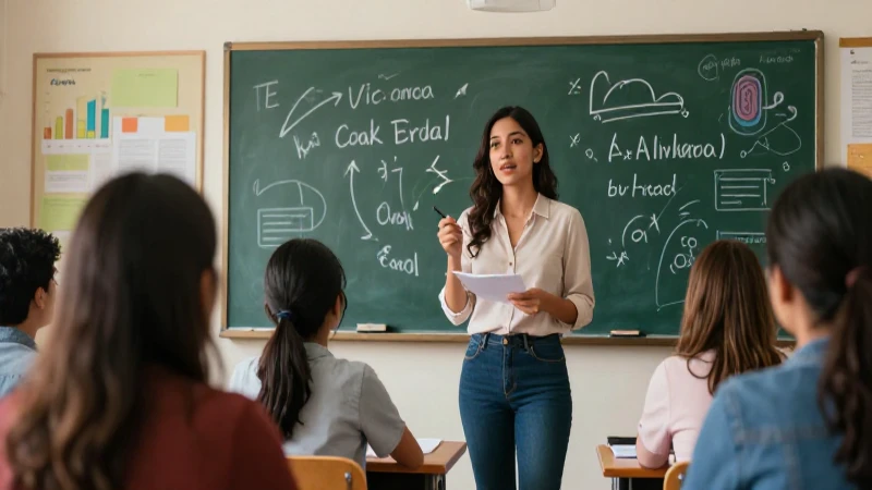 Profesorado: definición, concepto y su importancia educativa 3 Profesora mexicana dinámica en un aula moderna