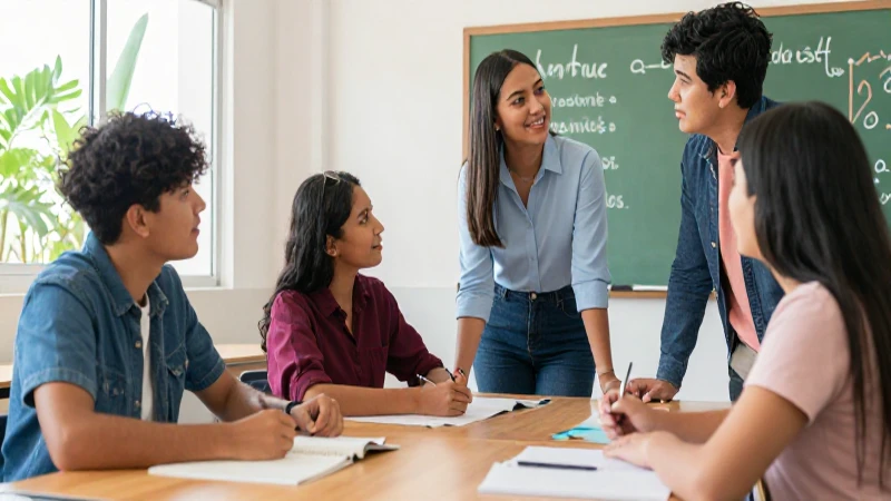 Profesorado: definición, concepto y su importancia educativa 8 Jóvenes educadores mexicanos en aula moderna