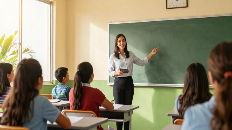 Profuturo: Cursos en Guatemala para un Aprendizaje Efectivo 6 Profesora y alumnos en aula moderna guatemalteca