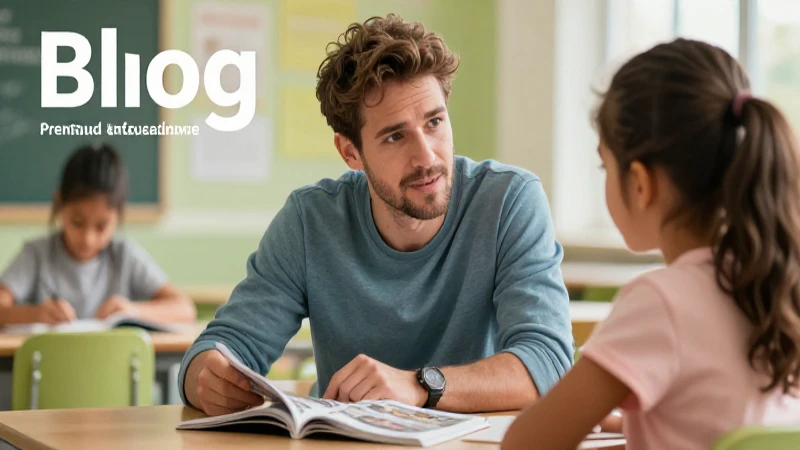 Padre moderno y estudiante conversan en entorno educativo