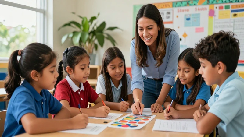 Niños mexicanos felices colaboran en proyecto educativo innovador