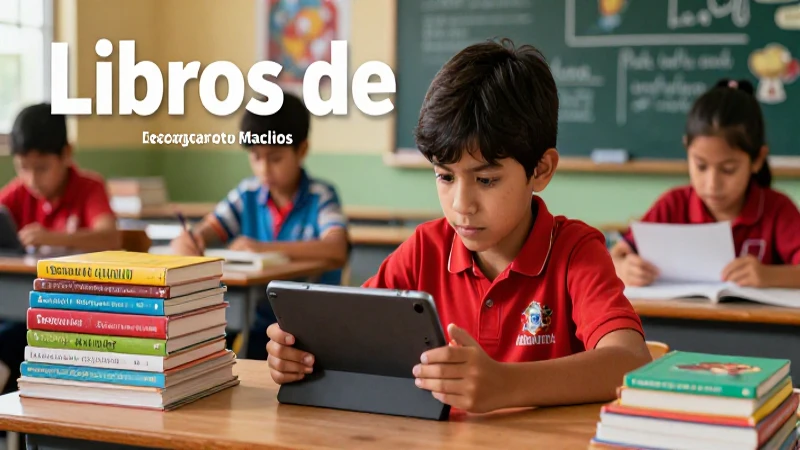Clase vibrante con tablet y libros coloridos