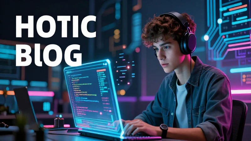 Programadores Jóvenes: Impulsando el Futuro Tecnológico 7 Programador brillante, código holográfico futurista