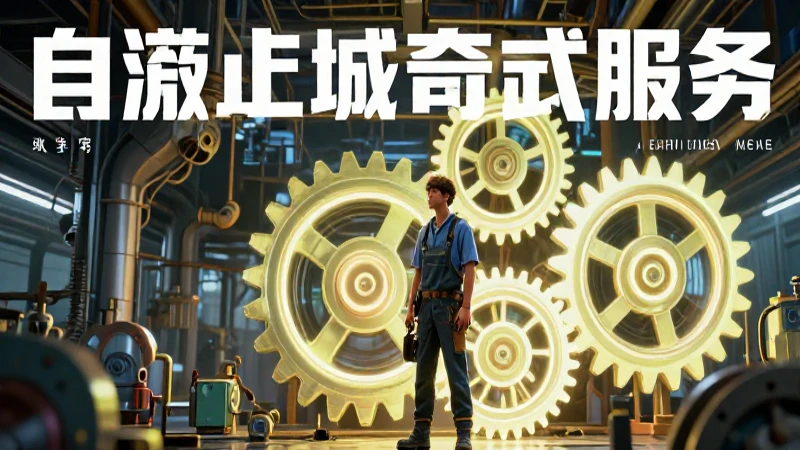 Trabajador solitario en entorno industrial hiperrealista