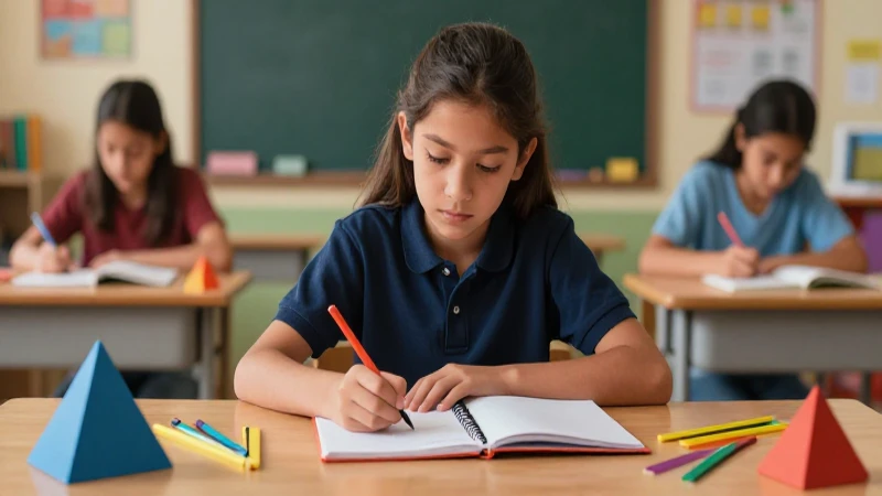 Estudiante concentrado en escritorio mexicano moderno