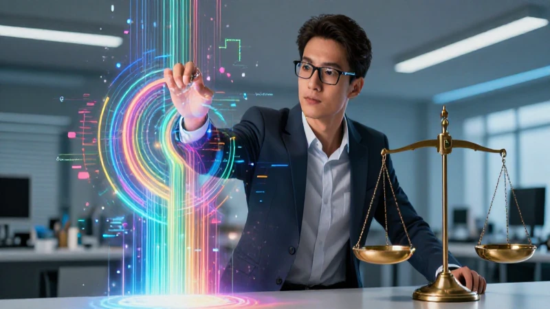 Educador interactúa con datos abstractos y equilibrio