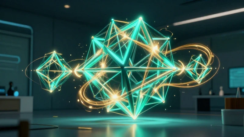 Ilustración de estructura geométrica brillante y moderna