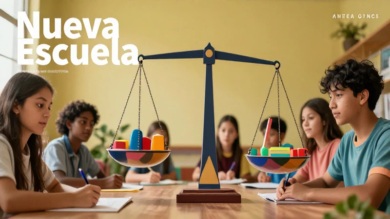 Ilustración vibrante de aprendizaje con estética NEM