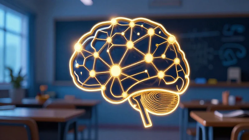 Cerebro educativo moderno y vibrante