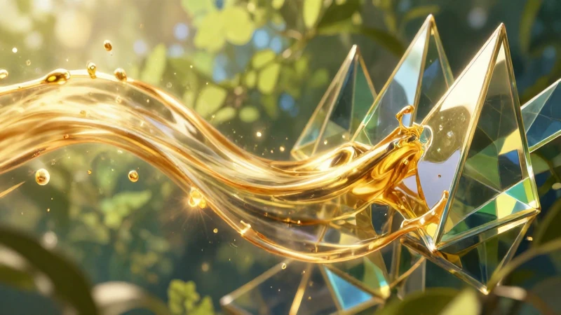 Prosas: Concepto, características, tipos y ejemplos clave 5 Oro líquido fusionándose con estructuras geométricas