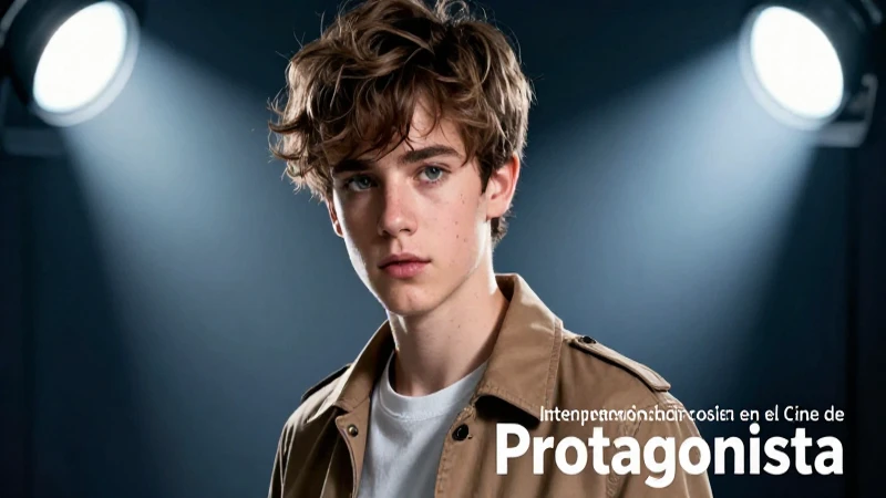 Joven protagonista con mirada intensa y estilo cinematográfico