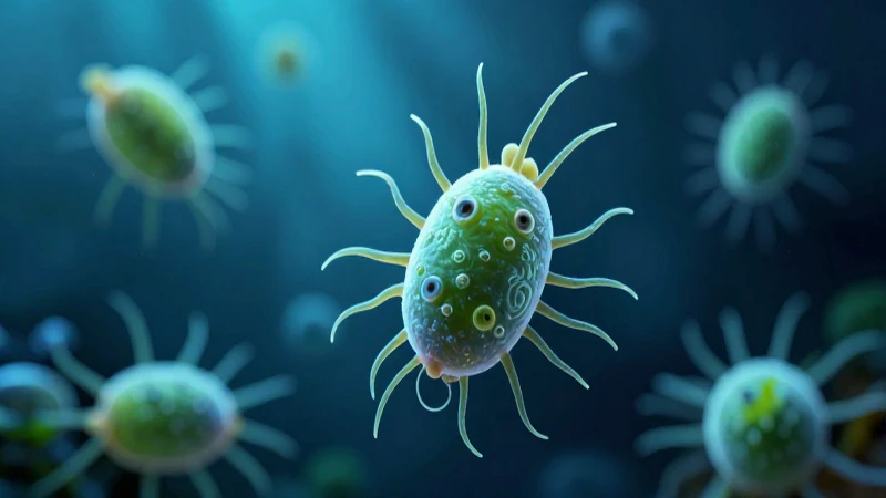 Protista detallado en ambiente acuático dinámico