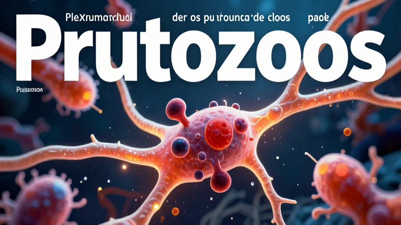 Ilustración educativa sobre la evolución de protozoos