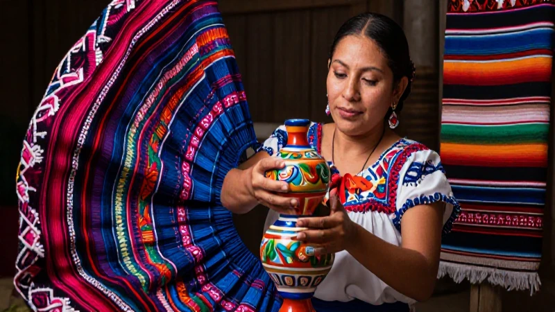 Conoce las provincias de México: guía completa y actualizada 4 Artisan mexicana con cerámica colorida y texturas