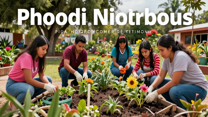 Jardineros comunitarios educativos mexicanos vibrantes