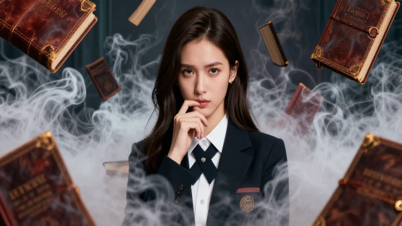 Psicoanálisis: definición, concepto y su importancia actual 3 Mujer pensativa rodeada de misticismo académico