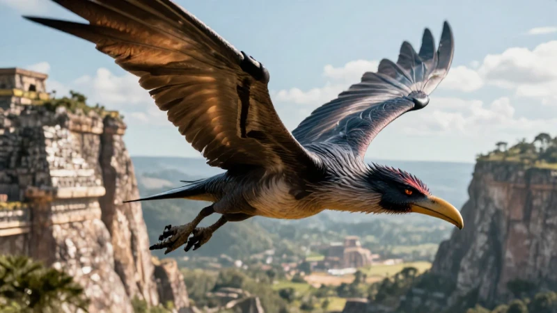 Pterodáctilos: Definición, características y concepto clave 8 Pterodáctilo majestuoso sobrevuela acantilados mesoamericanos