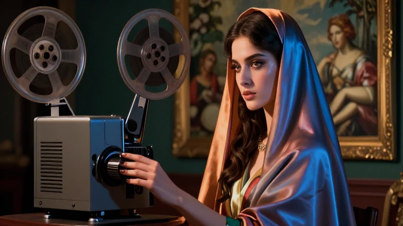Retrato femenino dramático, estilo cinematográfico y elegante