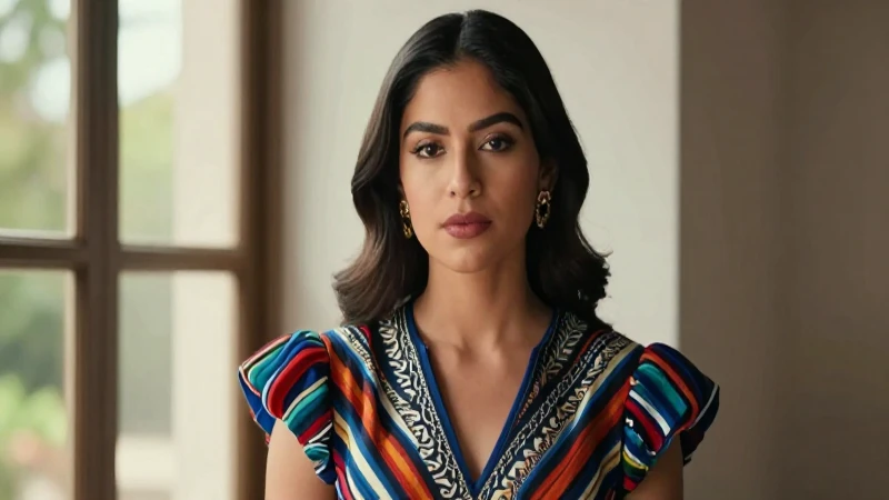 Joven mexicana elegante en luz natural y alto contraste