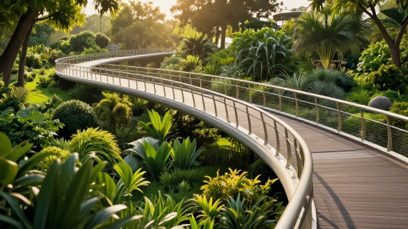 Puente peatonal: definición, estructura y conceptos claves 6 Puente moderno en parque, diseño arquitectónico excepcional