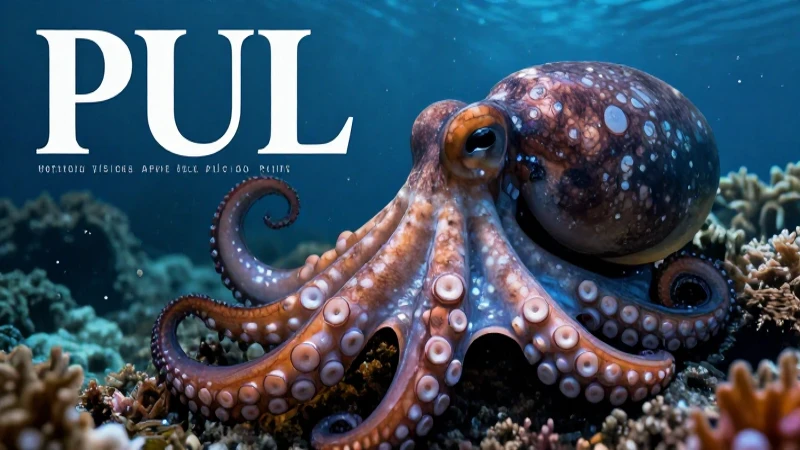 Pulpo detallado en entorno marino vibrante